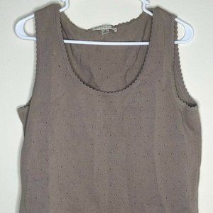 St. John Knit Tank Top Brown Sleeveless M Vintage